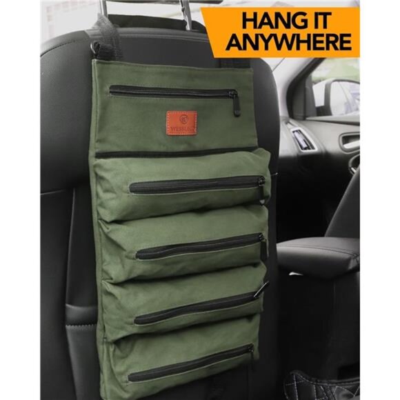 Tool Roll Up Pouch, Tool Roll, 16OZ Canvas Multi-Purpose Wrench Roll Up Bag - Picture 4 of 7